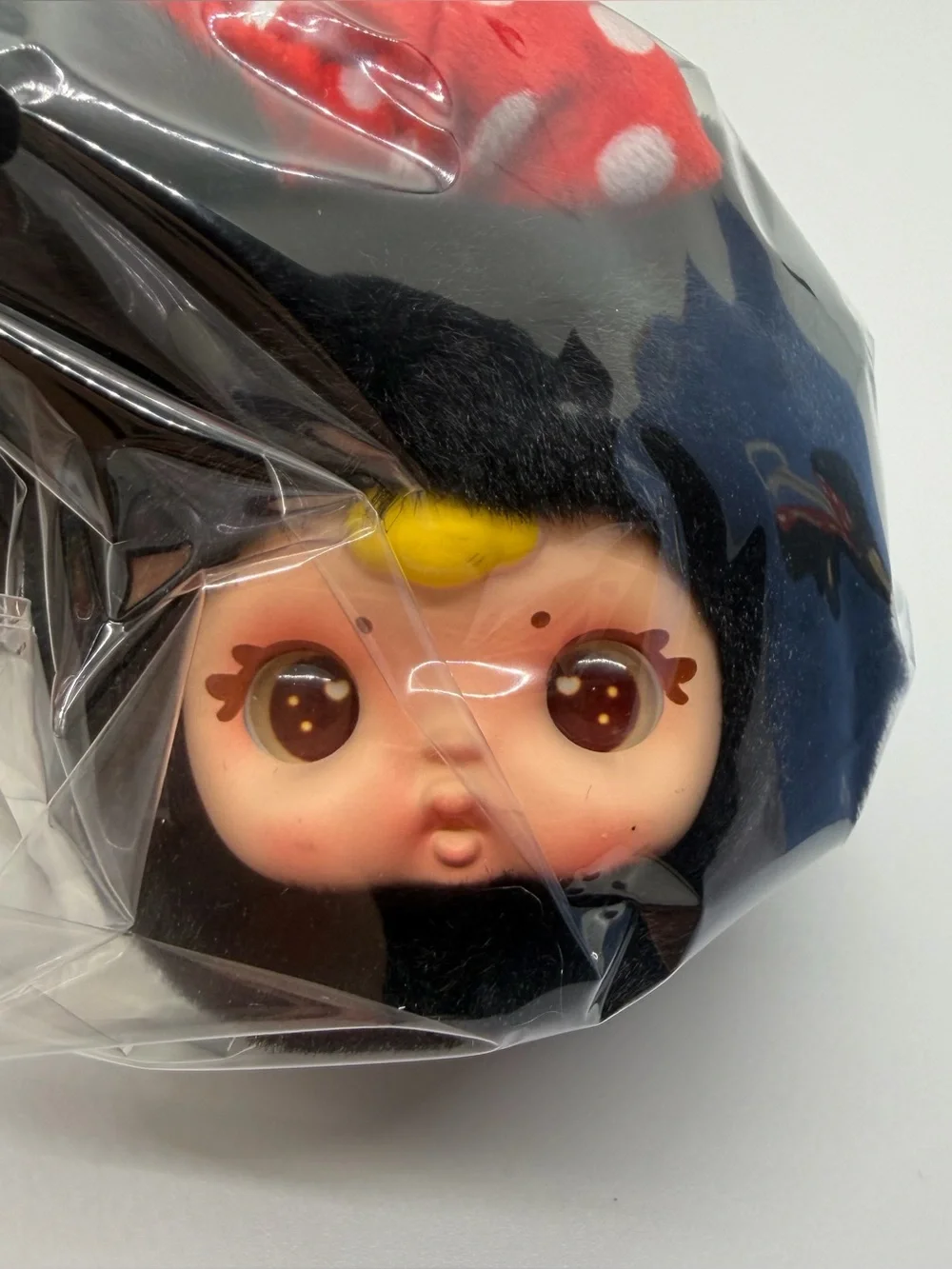 MM Sugar Baby QiQi Plush Keychain Confirmed Black With Red Polka Dot Bow